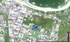 byron bay 7s rugby field map with central byron area